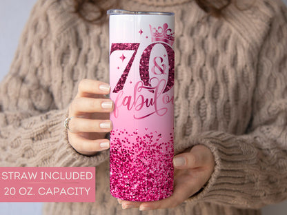 Personalized 70th Birthday Tumbler - Fabulous Gift Travel Cup for Her