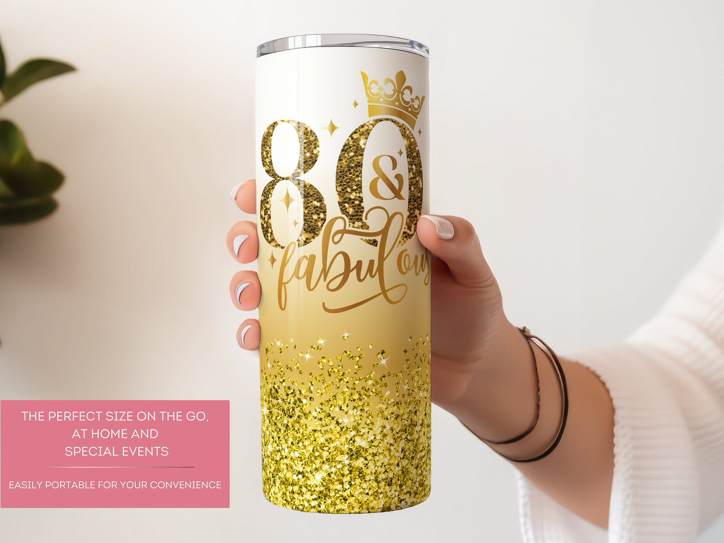 Personalized 80th Birthday Tumbler - Fabulous Gift for Her Custom Birthday Cup