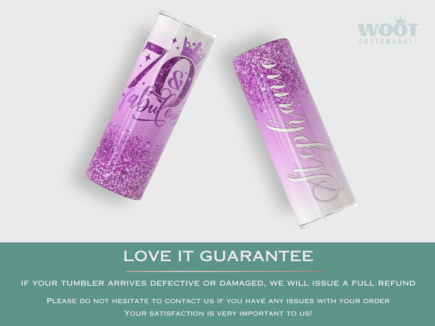 Personalized 70th Birthday Tumbler - Fabulous Custom Cup for Her