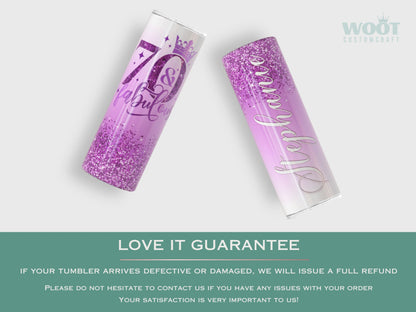 Personalized 70th Birthday Tumbler - Fabulous Custom Cup for Her