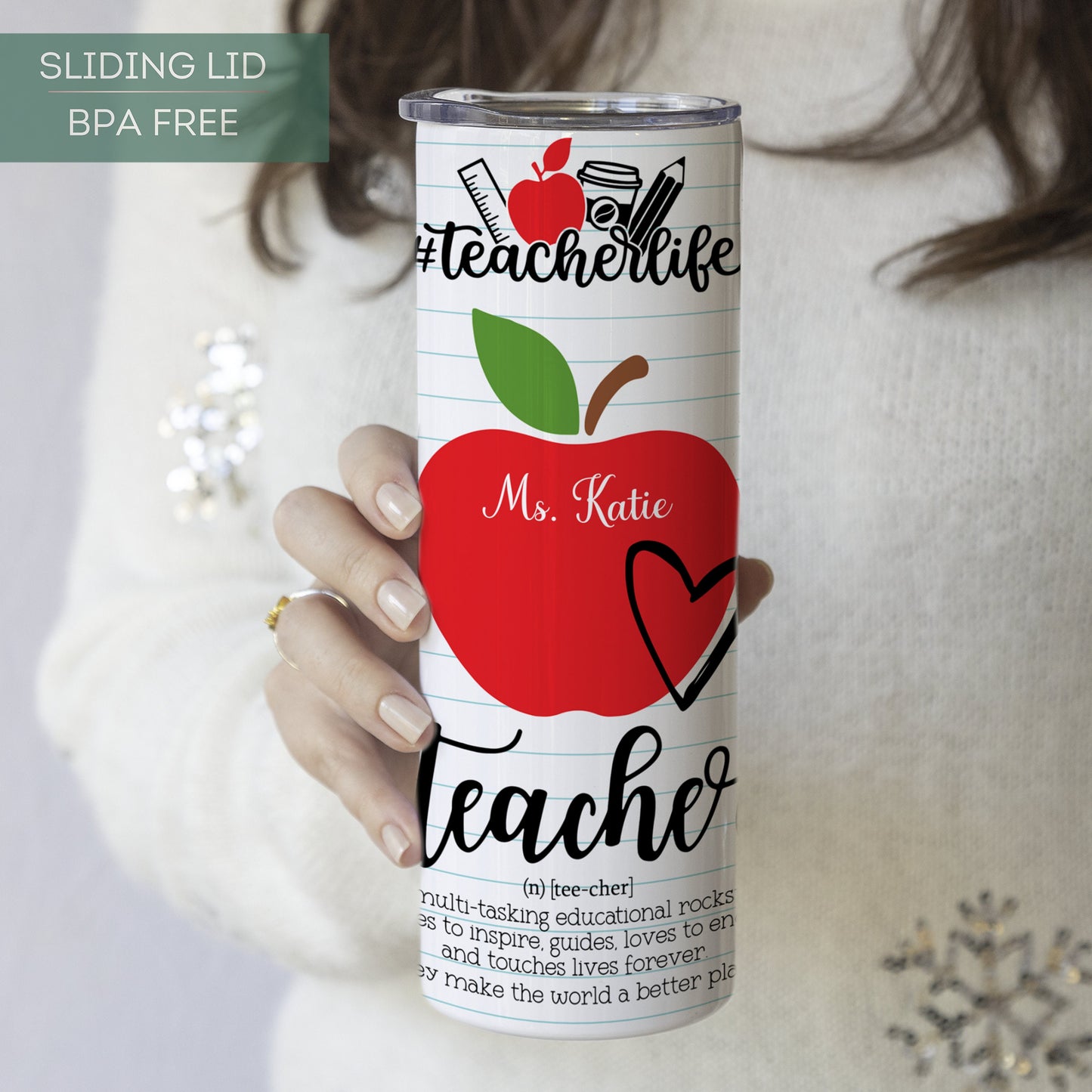 Personalized Teacher Life Tumbler - Custom Name and Facts for Teacher Appreciation