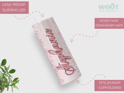 Rose Gold Ombre Glitter Tumbler - Sparkling Gift for Mom