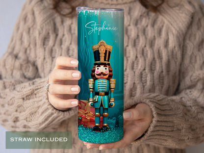 Personalized Nutcracker Tumbler - Christmas Gift Travel Cup with Nutcracker Design