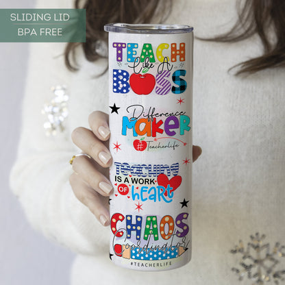Personalized Teacher Tumbler - Inspirational Affirmation Gift for Educators