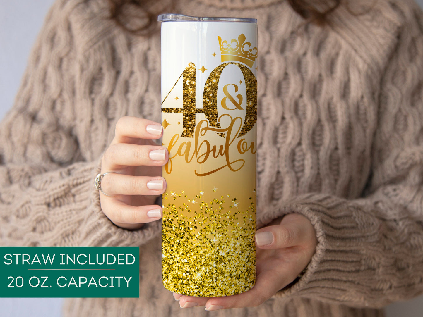 Personalized 40th Birthday Tumbler - Fabulous Gift Travel Cup for Her