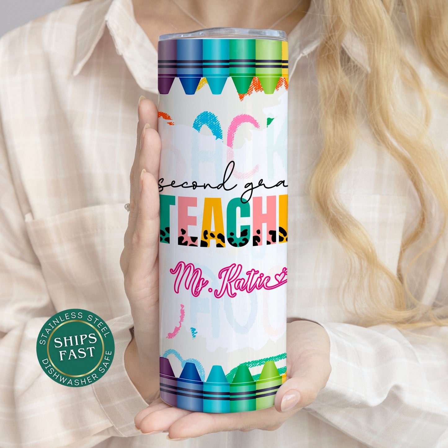 Personalized Second Grade Teacher Tumbler - Custom Travel Cup for Appreciation