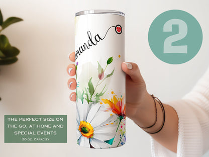 Personalized Nurse Tumbler with Stethoscope Design - Nurse Appreciation Gift & Travel Mug