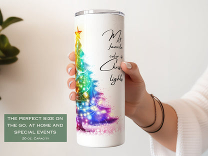 Personalized Light Up Tumbler - Christmas Lights Gift for Her