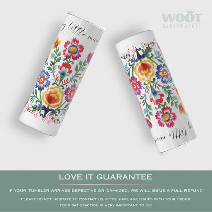 Customized Teacher Tumbler - Floral Appreciation Gift Helping Little Minds Grow