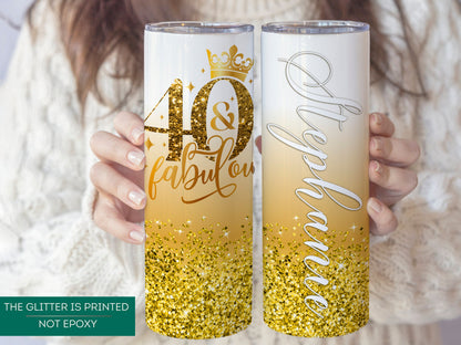 Personalized 40th Birthday Tumbler - Fabulous Gift Travel Cup for Her