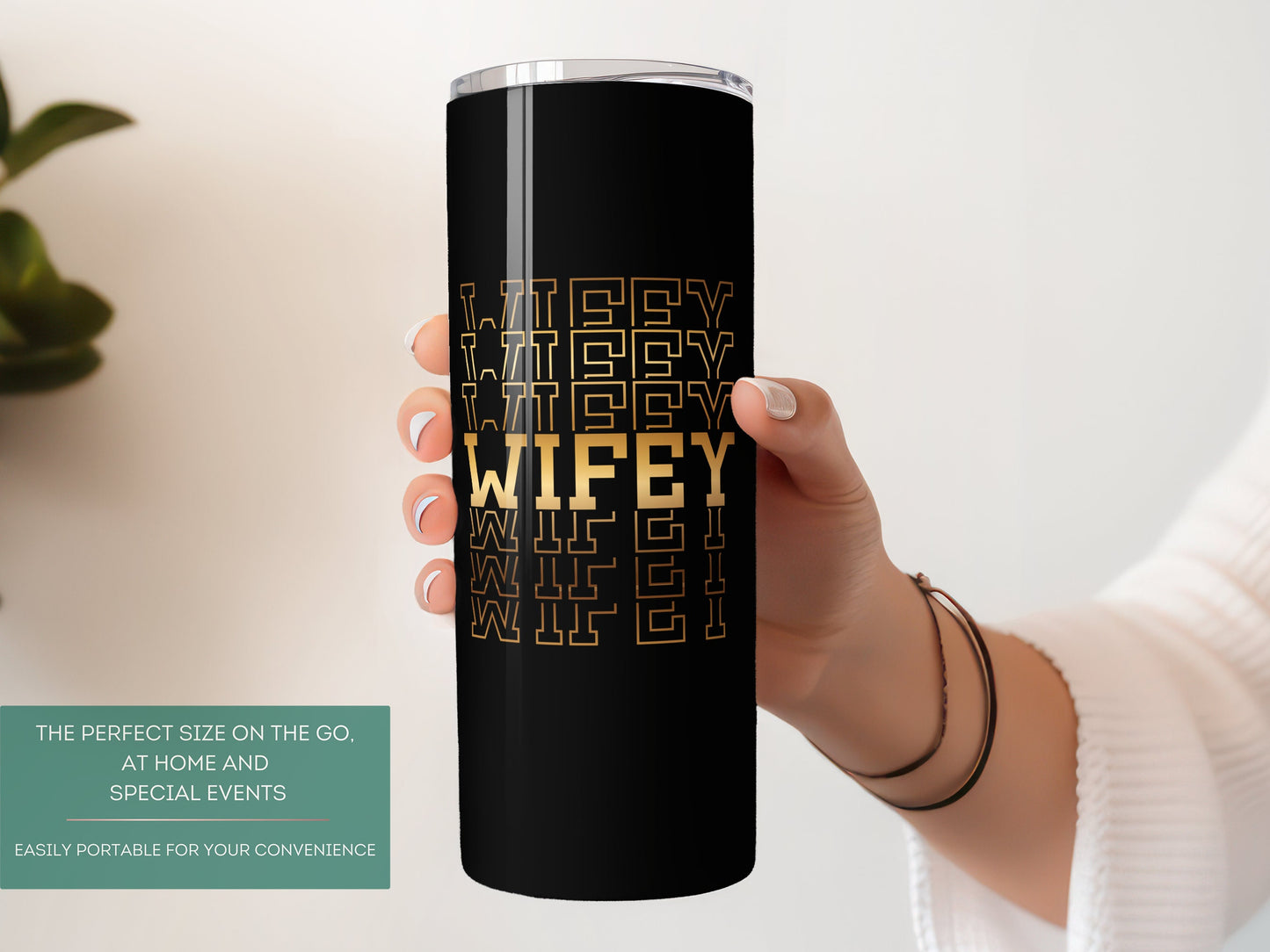 Personalized Wifey Tumbler - Custom Travel Cup Gift for Newlyweds