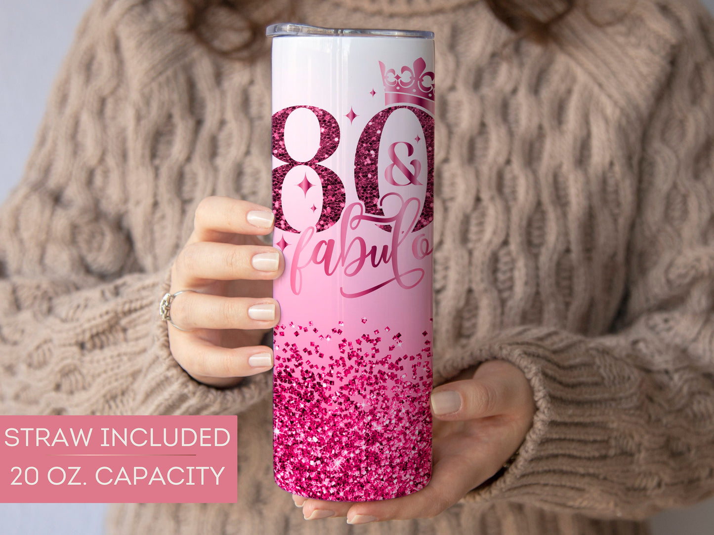 Personalized 80th Birthday Tumbler - Fabulous Gift for Her 80th Birthday Cup