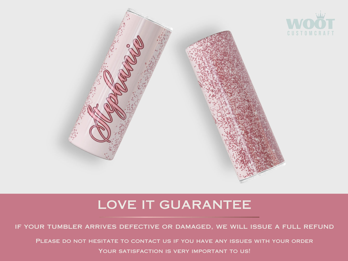 Rose Gold Ombre Glitter Tumbler - Sparkling Gift for Mom