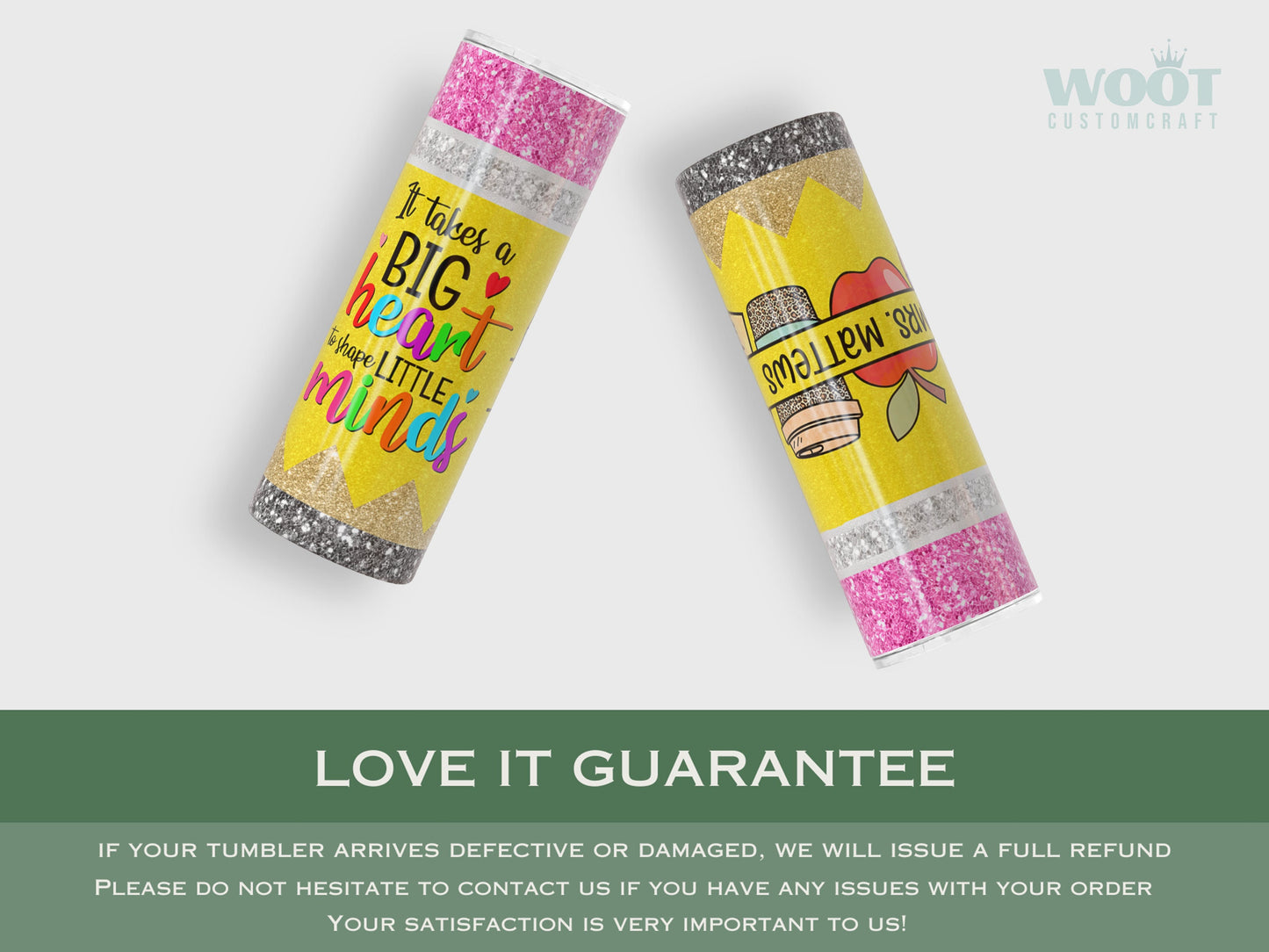 Personalized Glitter Teacher Tumbler - Appreciation Gift for Educators