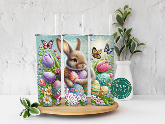 Personalized Easter Bunny Tumbler - Cute Rabbit Design | Perfect Easter Gift