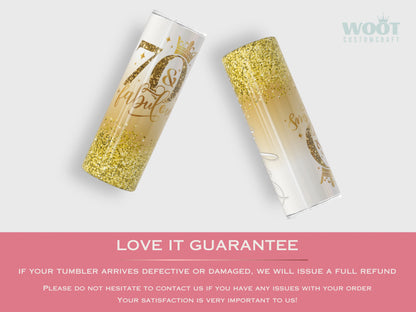 Personalized 70th Birthday Tumbler - 70 and Fabulous Gift for Her