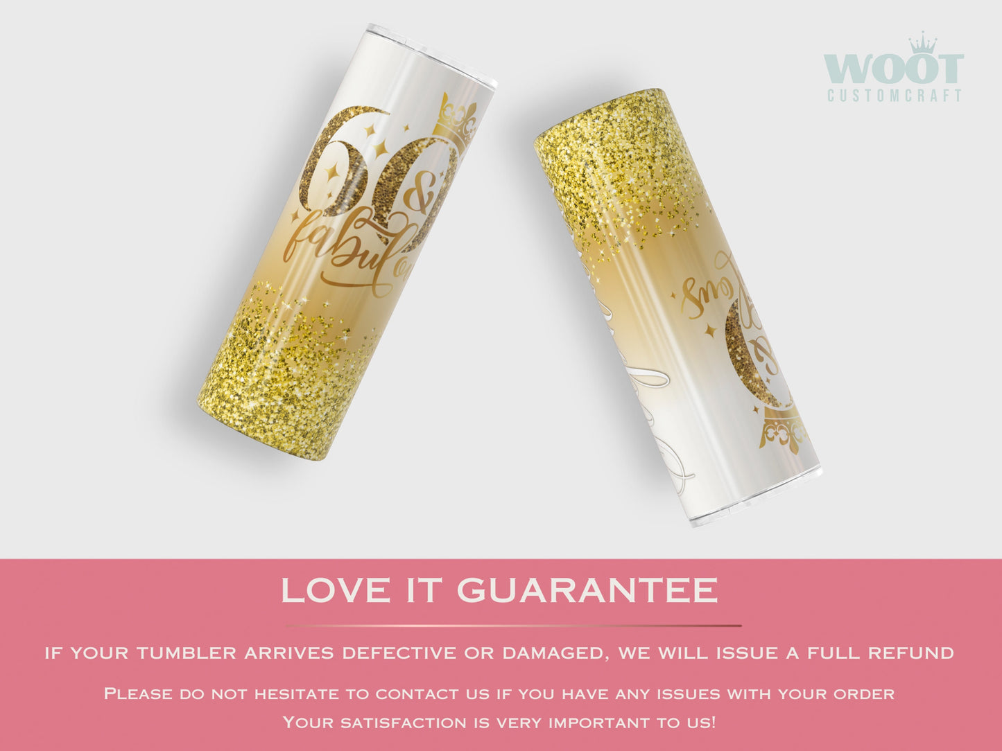 Personalized 60th Birthday Tumbler - 60 and Fabulous Gift Cup for Her