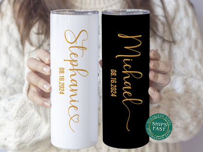 Personalized Wifey Tumbler - Custom Travel Cup Gift for Newlyweds