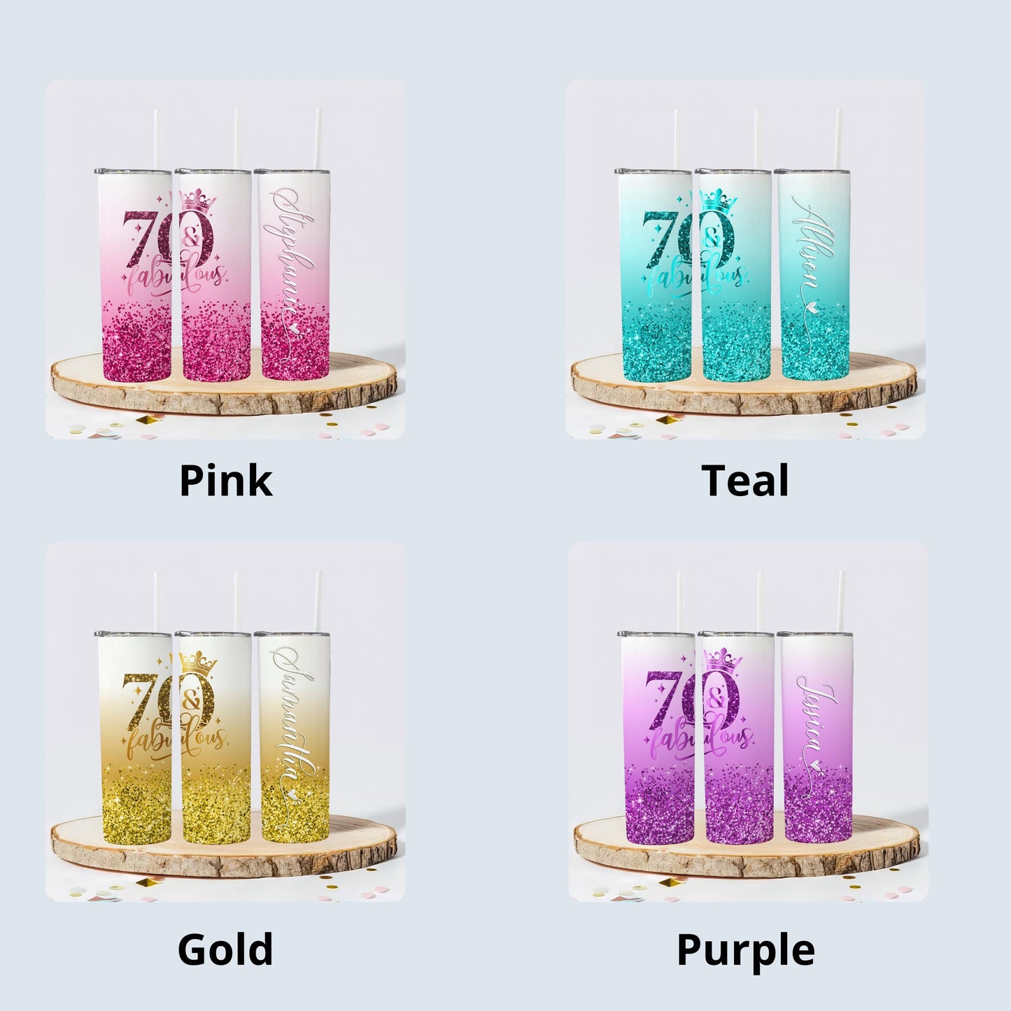 70 And Fabulous Tumbler Personalized