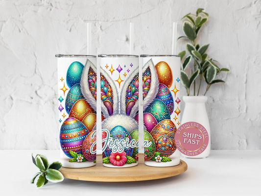 Personalized Easter Bunny Tumbler - Cute Rabbit Design for Spring Celebrations