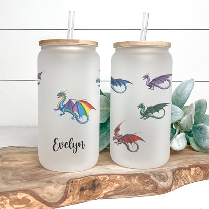 Personalized Dragon Frosted Tumbler - Custom Coffee Cup for Dragon Lovers
