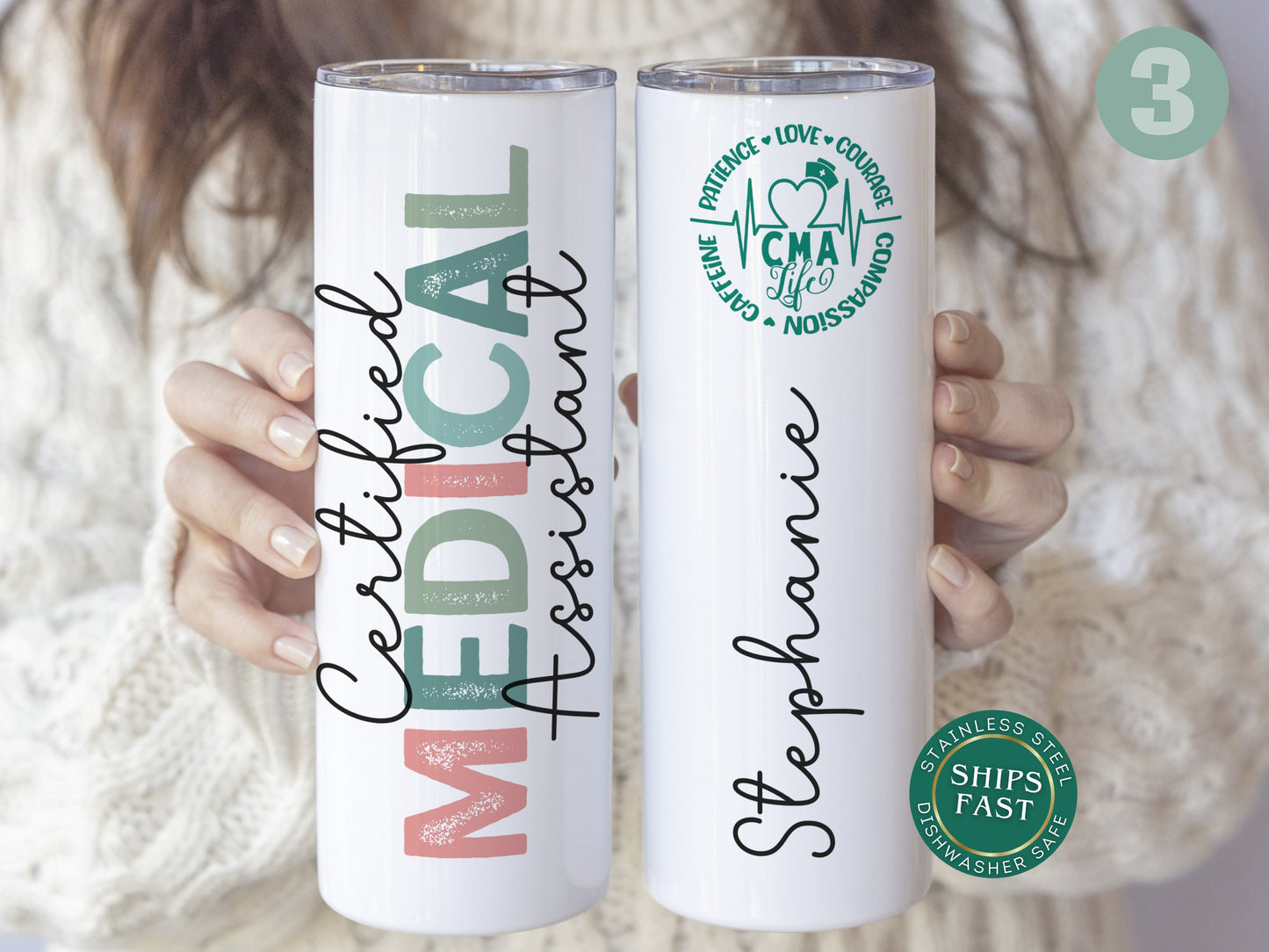 Personalized CMA Tumbler - Custom Certified Medical Assistant Cup Perfect Graduation Gift for Nurses