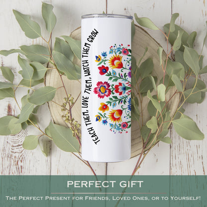 Personalized Wildflower Teacher Tumbler - Custom Floral Gift for Teacher Appreciation