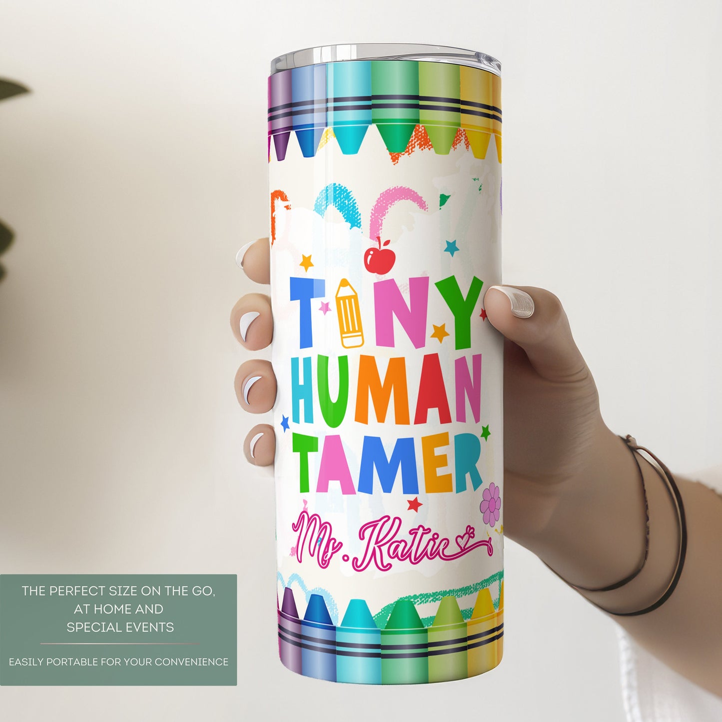 Custom Preschool Teacher Tumbler - Personalized Gift for Kindergarten & Daycare Educators