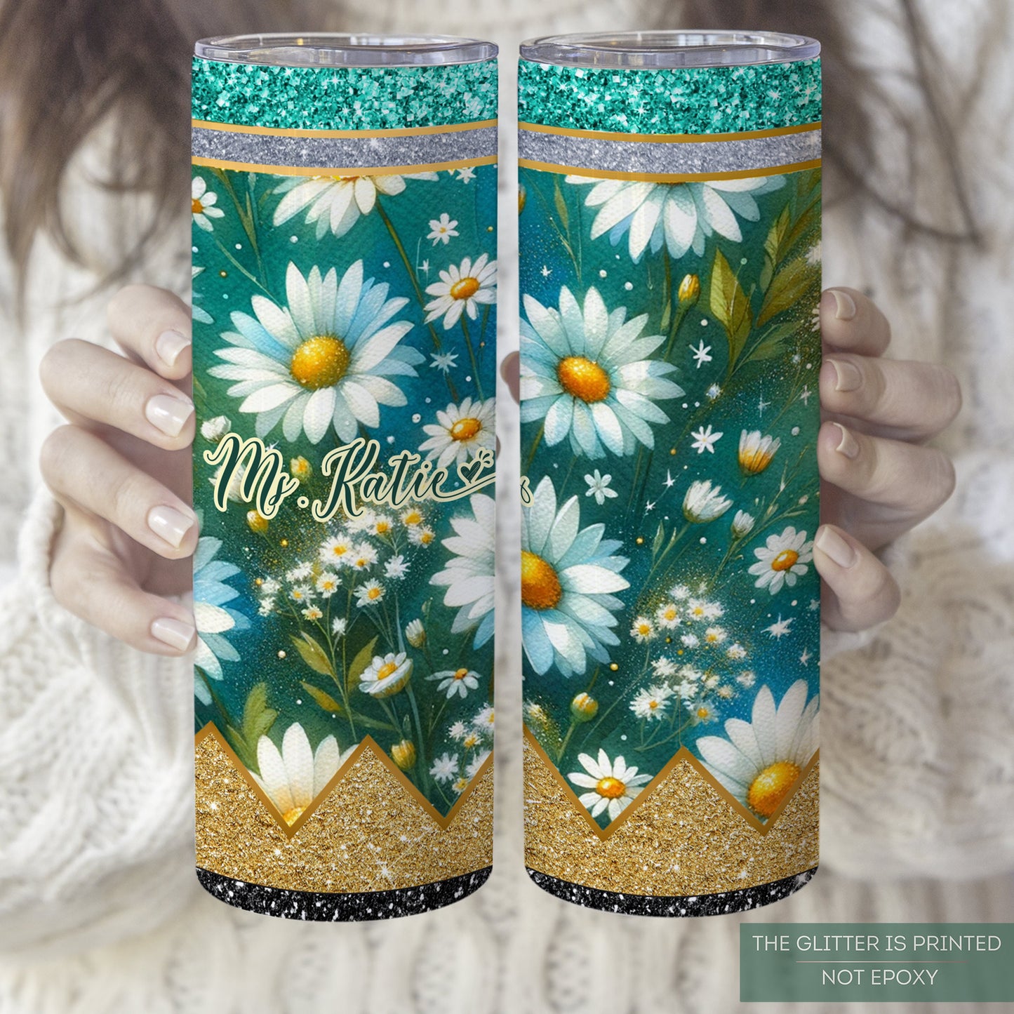 Personalized Teacher Daisy Tumbler - Teacher Appreciation Gift for Back to School