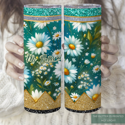 Personalized Teacher Daisy Tumbler - Teacher Appreciation Gift for Back to School