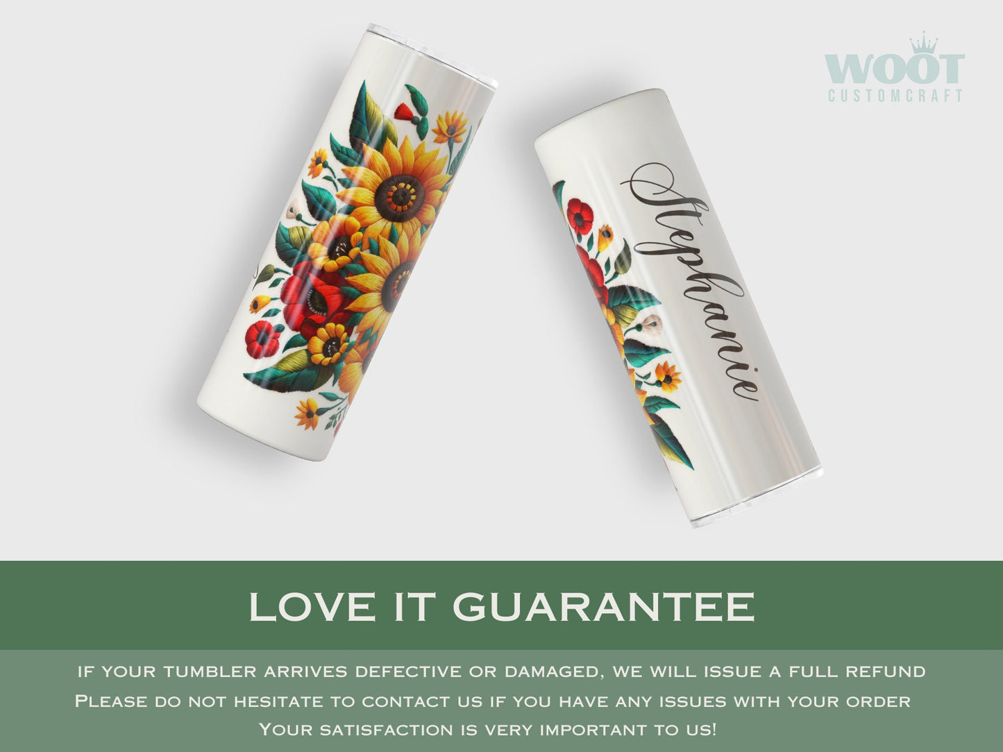 Personalized Sunflower Tumbler - Custom Gift for Sunflower Lovers