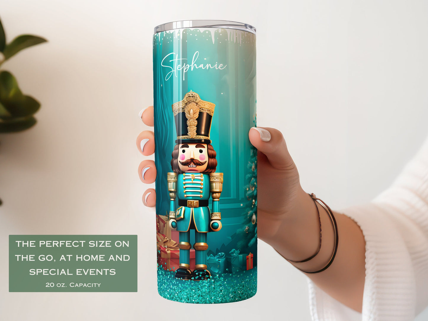 Personalized Nutcracker Tumbler - Christmas Gift Travel Cup with Nutcracker Design