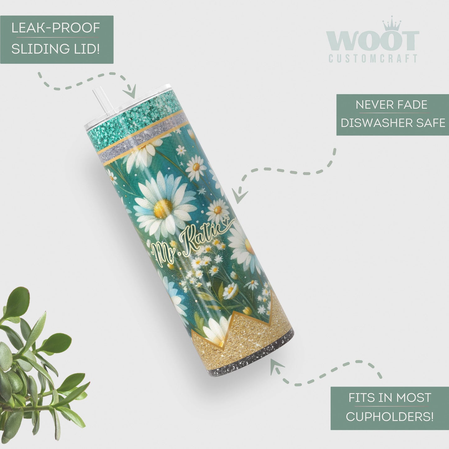 Personalized Teacher Daisy Tumbler - Teacher Appreciation Gift for Back to School