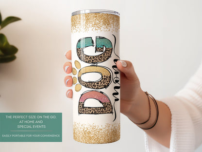 Personalized Dog Mom Travel Mug - Cheetah Print Tumbler for Dog Lovers