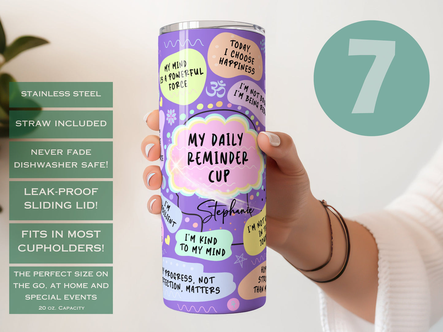 Custom Daily Reminder Tumbler - Inspirational Affirmation Cup for Motivation & Positivity