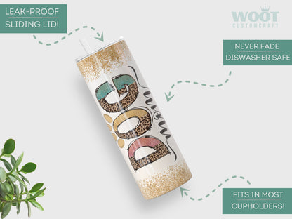 Personalized Dog Mom Travel Mug - Cheetah Print Tumbler for Dog Lovers