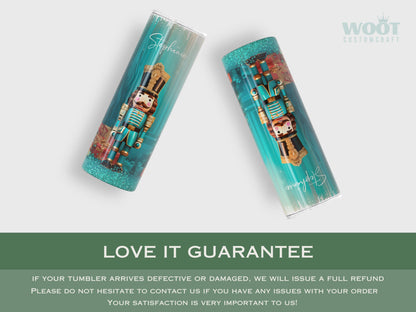 Personalized Nutcracker Tumbler - Christmas Gift Travel Cup with Nutcracker Design