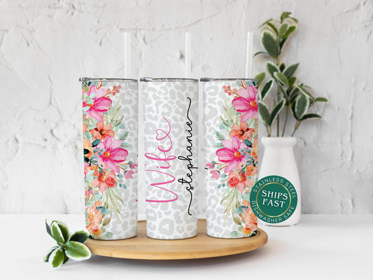 Personalized Wife Tumbler - Custom Travel Cup for Birthday Appreciation Gift