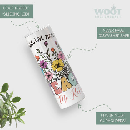 Personalized Floral Wildflower Tumbler - Teacher Appreciation Gift