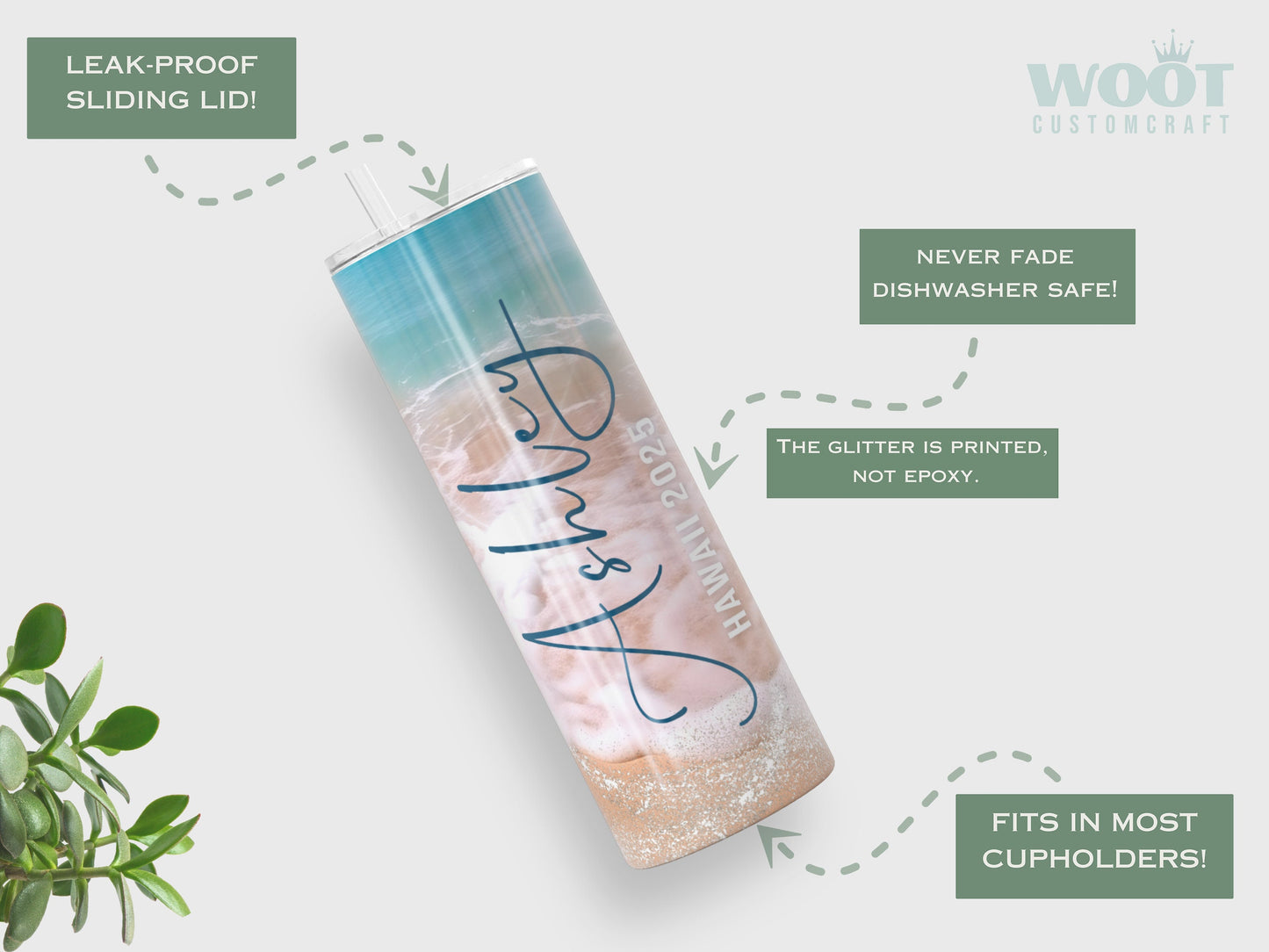 Personalized Beach Vacation Tumbler - Gift for Family Trips, Getaways, and Bachelorette Parties