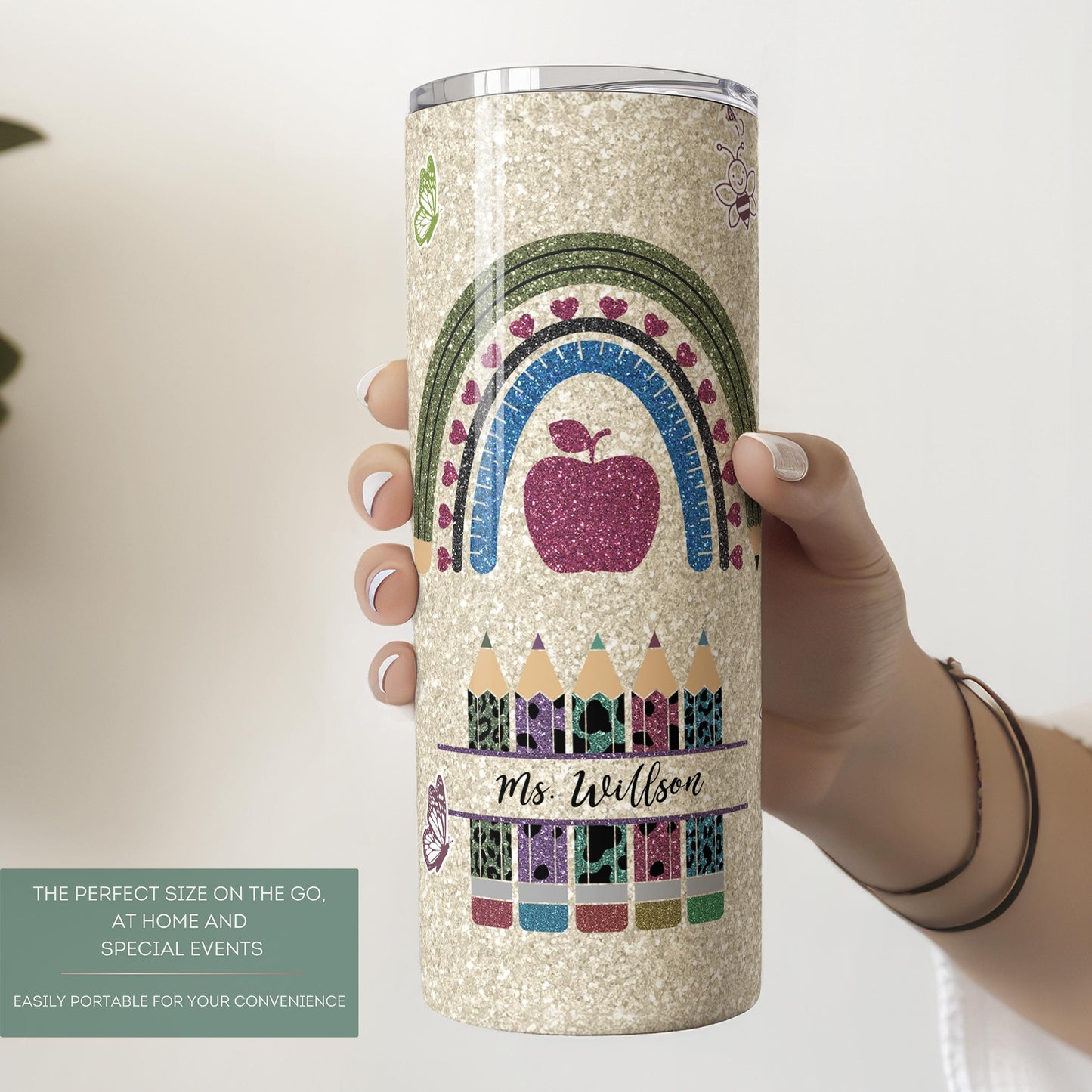 Personalized Teacher Tumbler - It Takes a Big Heart to Shape Little Minds Appreciation Gift