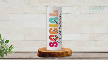 Personalized Social Worker Tumbler - Custom Travel Cup Gift for Social Workers