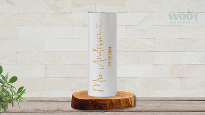 Personalized Mr & Mrs Wedding Tumbler Set - Custom Travel Cups for Newlyweds