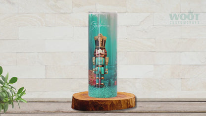 Personalized Nutcracker Tumbler - Christmas Gift Travel Cup with Nutcracker Design