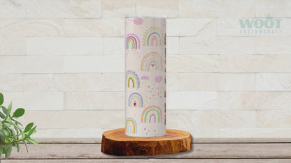 Custom Rainbow Teacher Tumbler - Personalized Travel Cup Gift for Educators