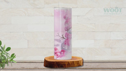 Personalized Pink Snowman Christmas Tumbler - Cute Holiday Gift for Her