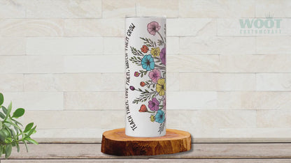 Personalized Floral Teacher Tumbler - Custom Wildflower Design for Appreciation Gift