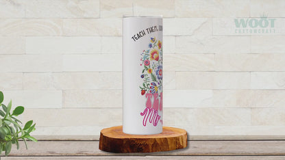 Personalized Wildflower Teacher Tumbler - Custom Floral Appreciation Gift