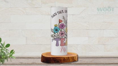 Personalized Floral Wildflower Tumbler - Teacher Appreciation Gift