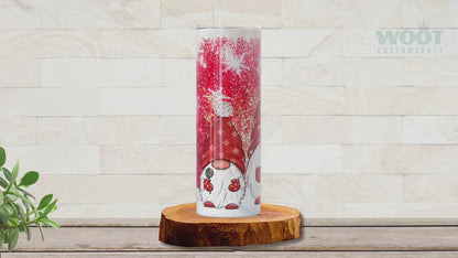 Personalized Christmas Gnome Tumbler - Snowflake Winter Gift for Her